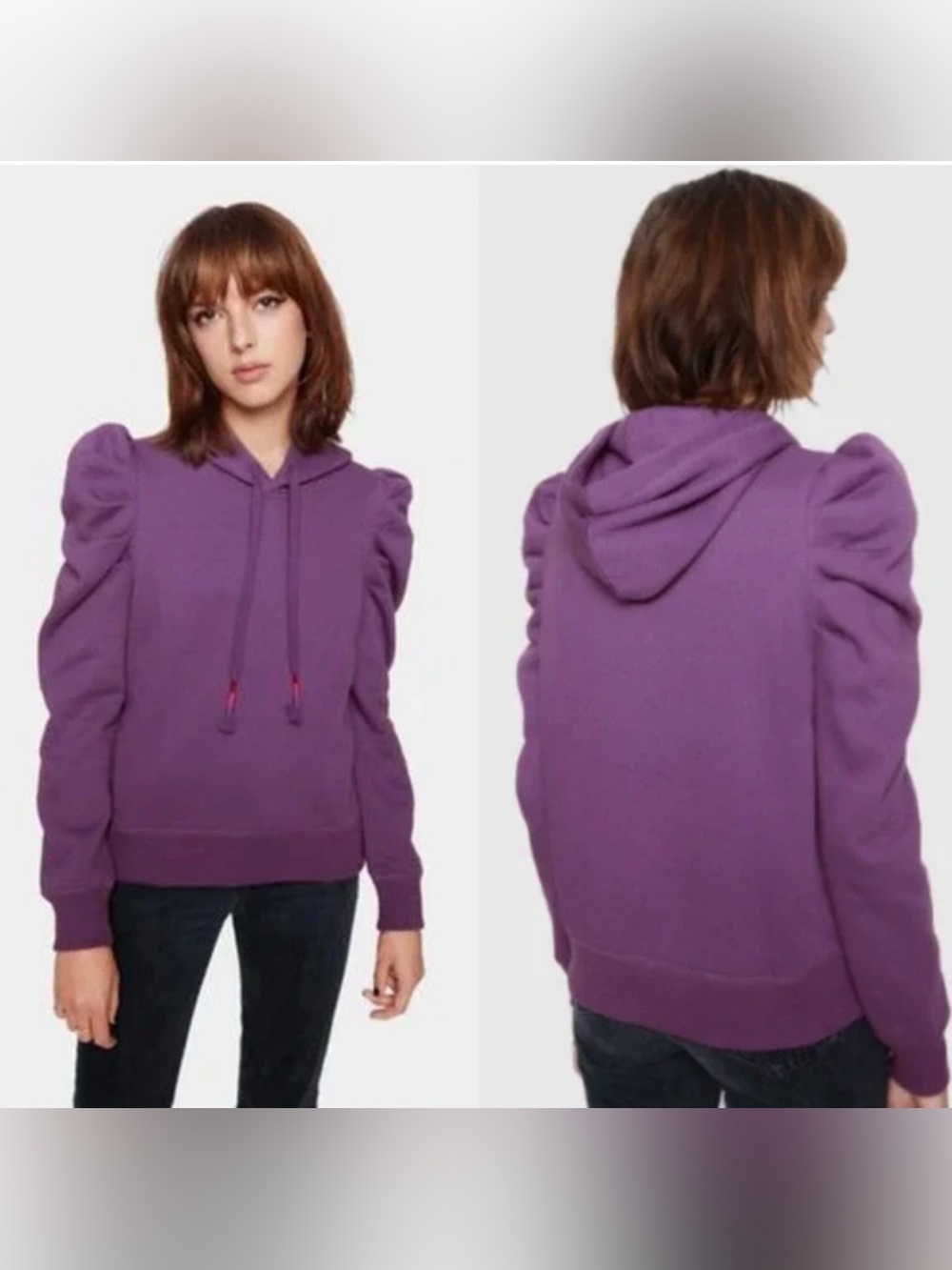 New! Rebecca Minkoff Janine Purple Ruffle Hoodie Size XS